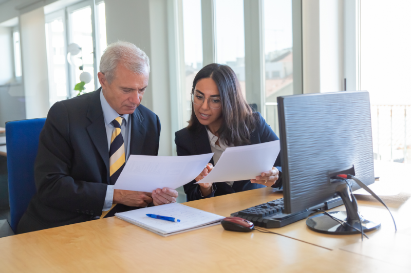 business man working in a office